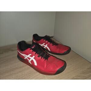 Asics Tennis Shoes Mens 11 GEL-Resolution 8 Electric Red/Black 1041A079